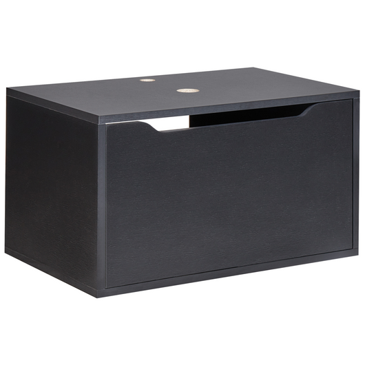 Mobile da lavabo a parete per il bagno Pannello di particelle nero Fori pretagliati per lavabo