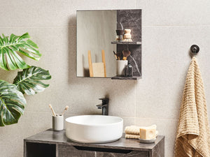 Specchio da parete per bagno con mensole nero stile moderno per il bagno