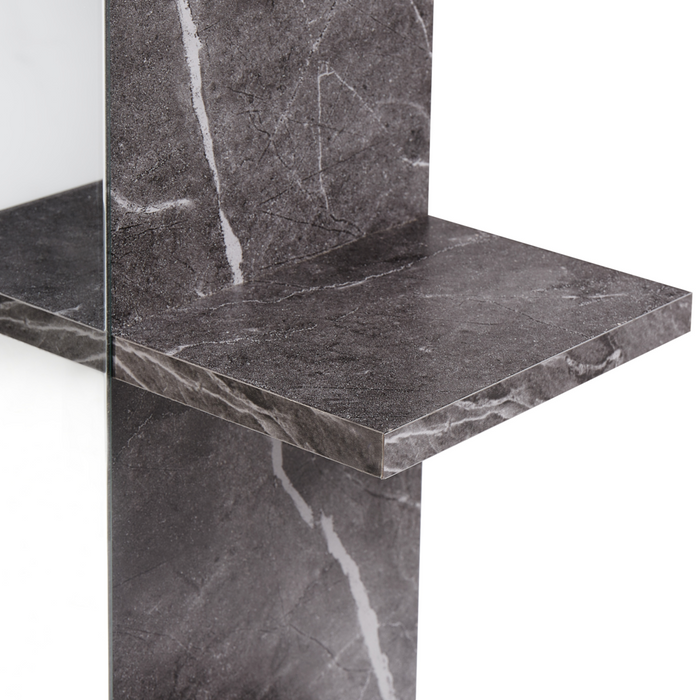 Specchio da parete per bagno con mensole nero stile moderno per il bagno