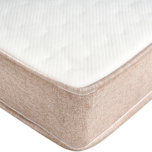 Letto matrimoniale in tessuto senza testata con materasso a molle insacchettate 160 x 200 cm beige Camera da letto elegante