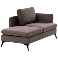 Chaise Lounge Marrone Rivestimento in tessuto poliestere lato destro con cuscino decorativo Gambe in metallo Soggiorno di design moderno