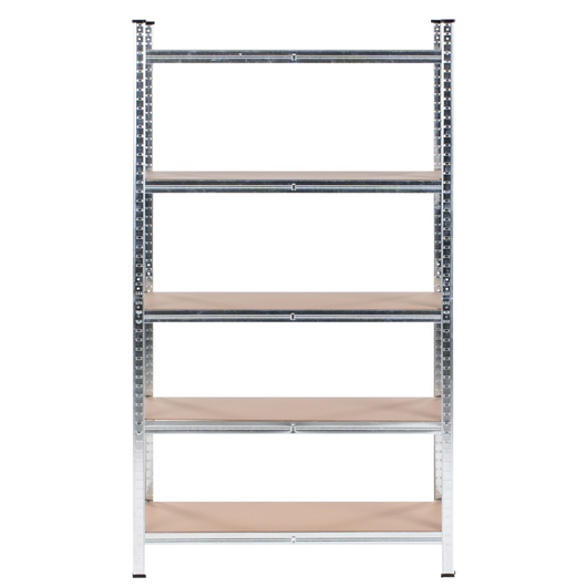 Scaffale da giardino in metallo argento autoportante 5 ripiani portaoggetti da giardino