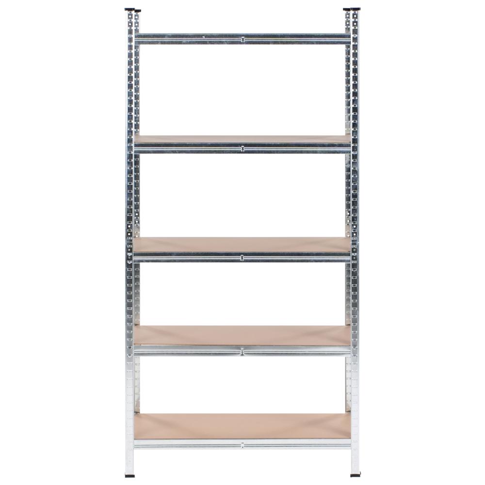 Set di 2 scaffali in metallo per giardino, garage 5 mensole argento portaoggetti da giardino autoportante