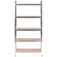 Set di 2 scaffali in metallo per giardino, garage 5 mensole argento portaoggetti da giardino autoportante