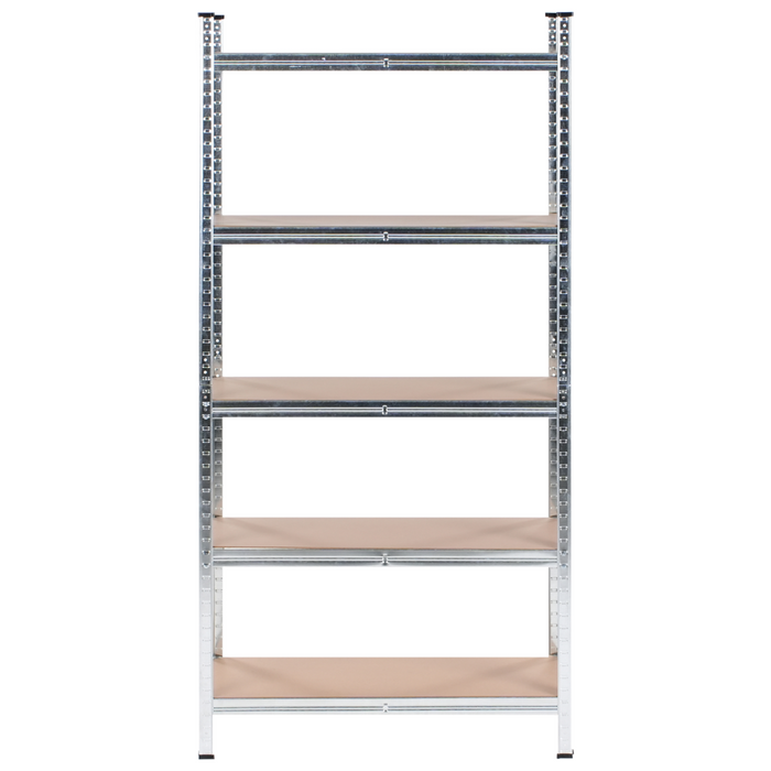 Set di 2 scaffali in metallo per giardino, garage 5 mensole argento portaoggetti da giardino autoportante