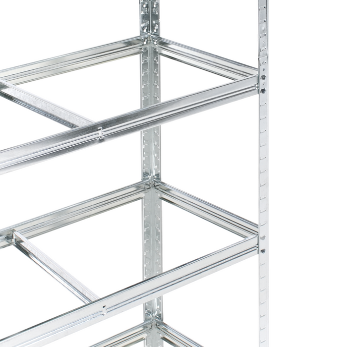 Set di 2 scaffali in metallo per giardino, garage 5 mensole argento portaoggetti da giardino autoportante