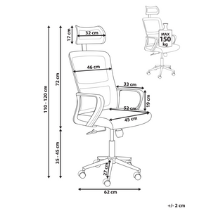 Sedia da ufficio con base girevole e poggiatesta regolabile in altezza con rete Home Office Beige stile moderno