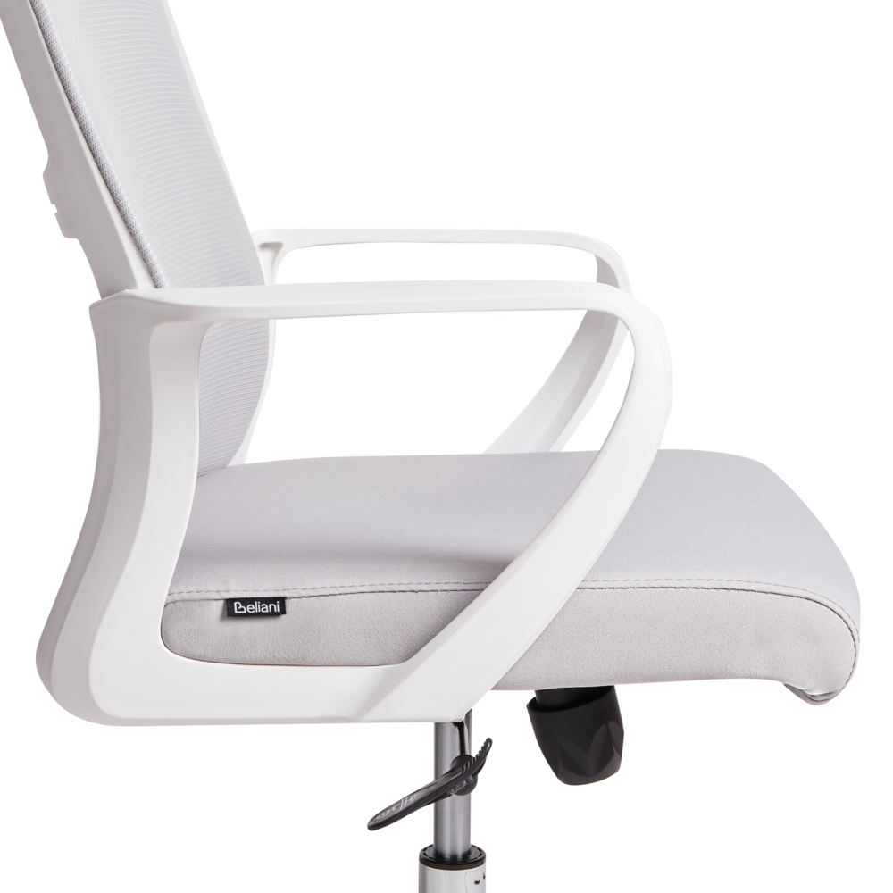 Sedia da ufficio con base girevole e poggiatesta regolabile in altezza in rete per l'ufficio domestico Grigio chiaro