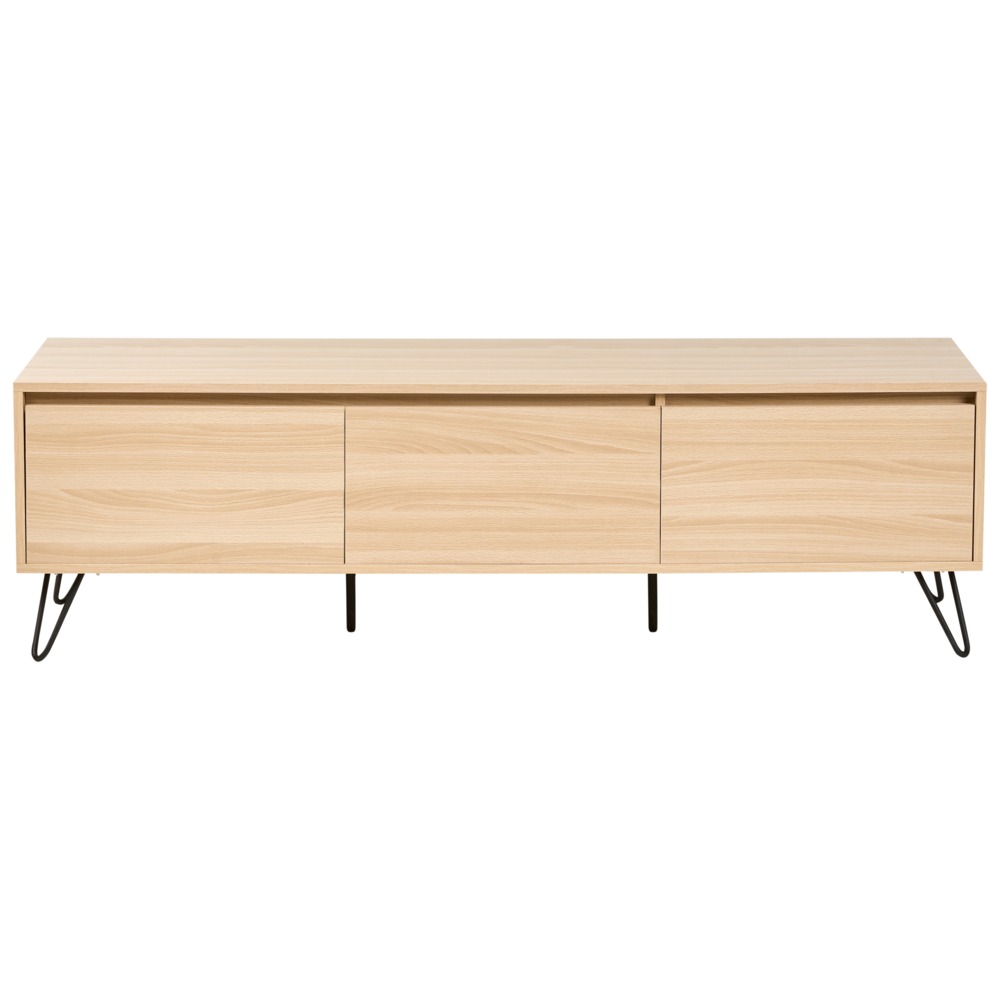 Mobile TV in truciolato marrone chiaro 150 cm 3 ripiani Design minimalista Soggiorno