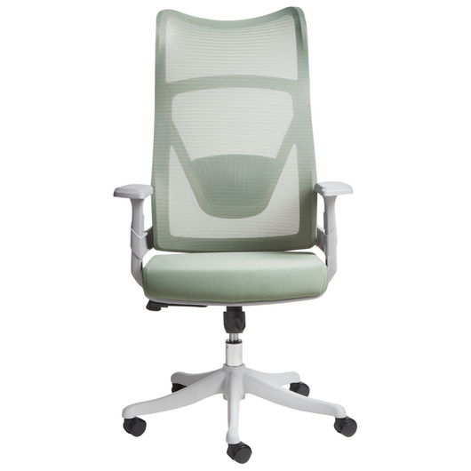 Sedia da ufficio moderna con base girevole e braccioli regolabili in altezza in rete per la casa e l'ufficio verde