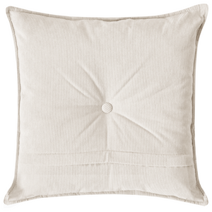 Divano Angolare Lato destro in Velluto Bianco sporco con Cuscini stile Moderno