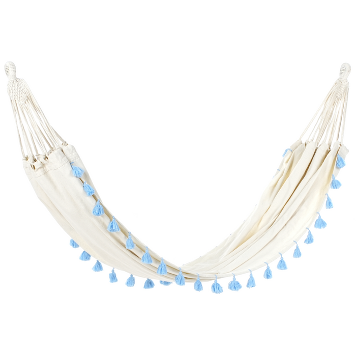Amaca da esterno con seduta in cotone Beige e azzurro per interni ed esterni in stile Boho