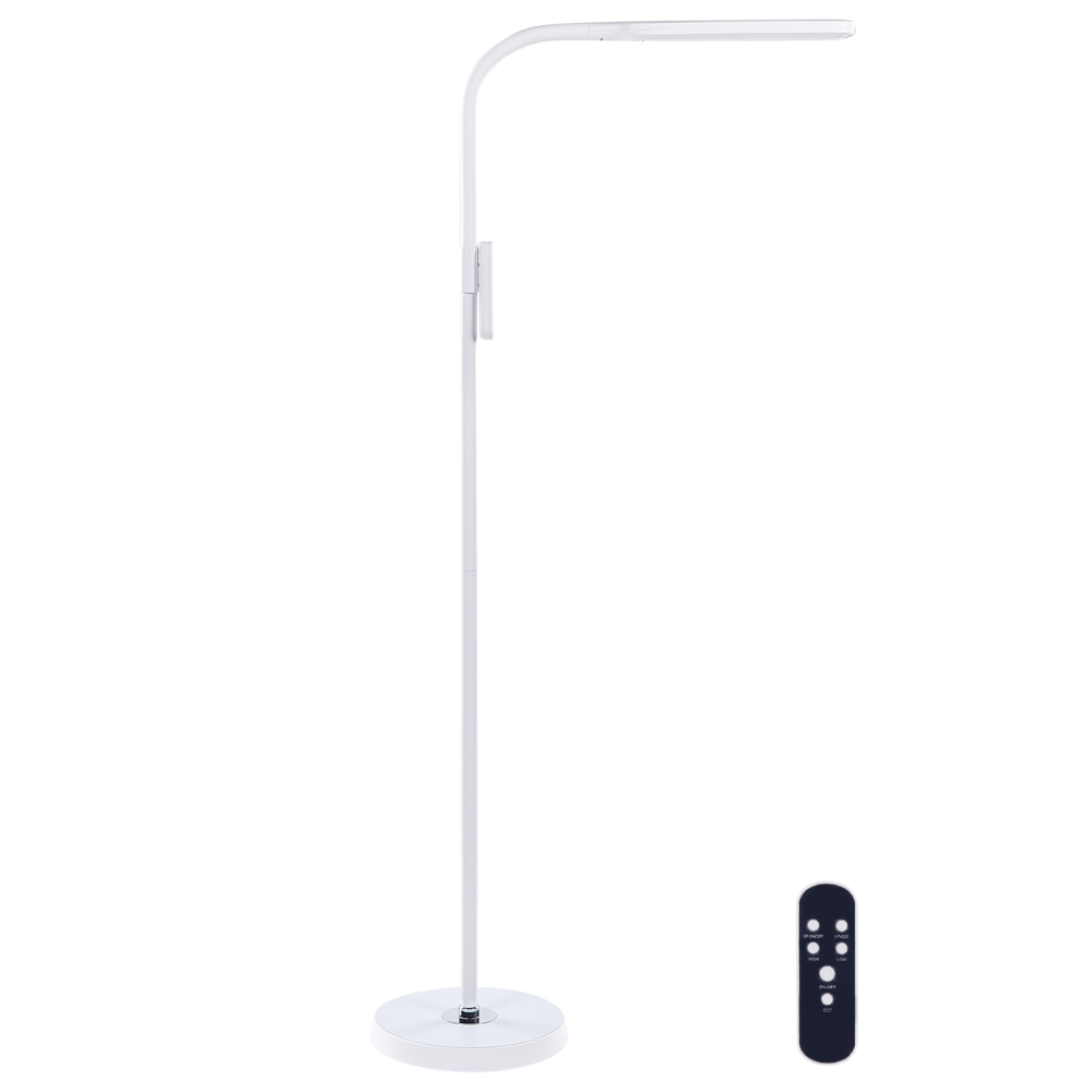 Lampada da terra LED materiale sintetico bianco 160 cm materiale altezza regolabile ufficio camera da letto con telecomando