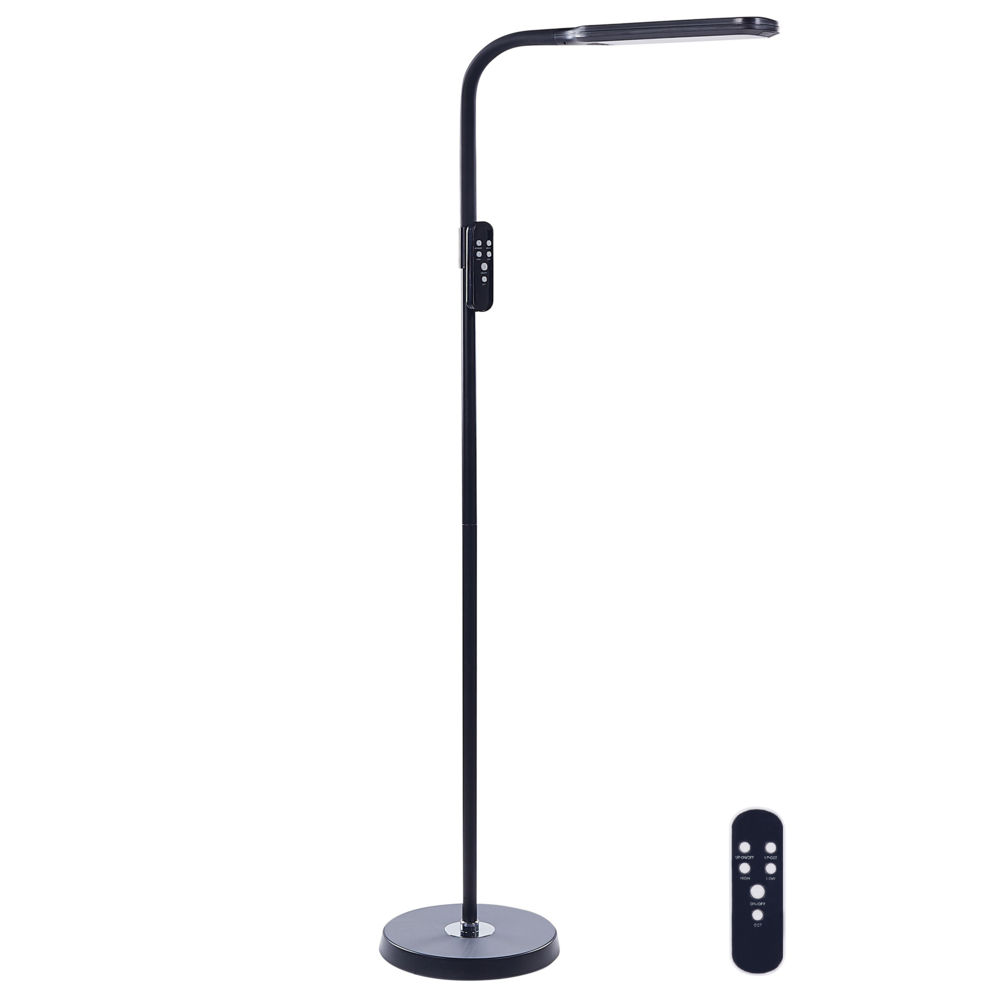 Lampada da terra LED materiale sintetico nero 160 cm materiale altezza regolabile ufficio camera da letto con telecomando