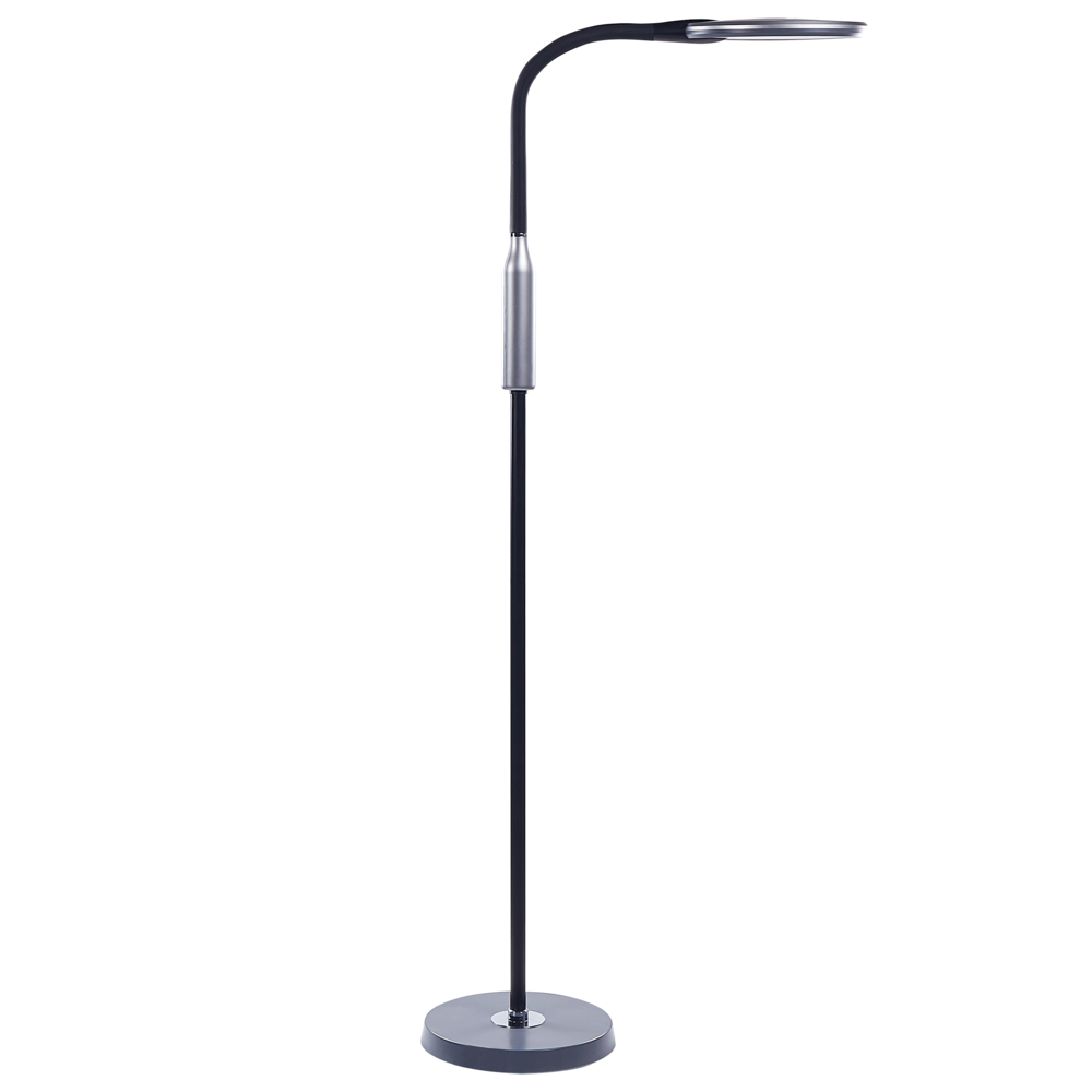 Lampada da terra LED materiale sintetico nero 148 cm altezza regolabile ufficio camera da letto