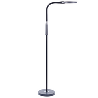 Lampada da terra LED materiale sintetico nero 148 cm altezza regolabile ufficio camera da letto