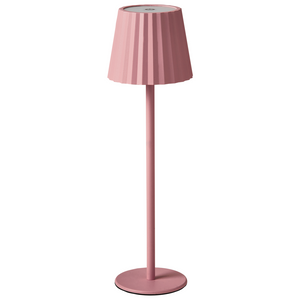 Lampada da tavolo in alluminio rosa pastello ferro luce interna esterna stile moderno