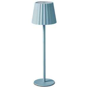 Lampada da tavolo in alluminio blu ferro luce interna esterna stile moderno