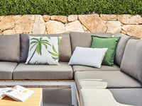 Set di 3 cuscini da esterno con motivo vegetale verde Accessori da giardino