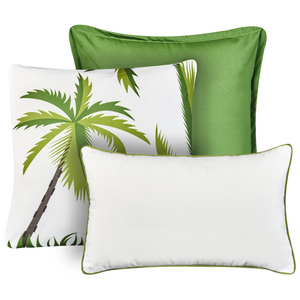 Set di 3 cuscini da esterno con motivo vegetale verde Accessori da giardino