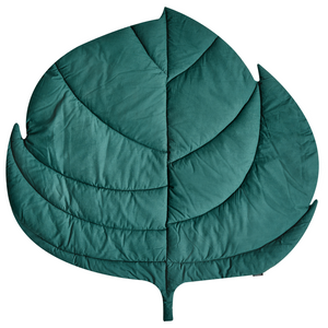 Tappeto per bambini a forma di foglia trapuntato in cotone verde 110 x 110 cm Accessorio per la cameretta