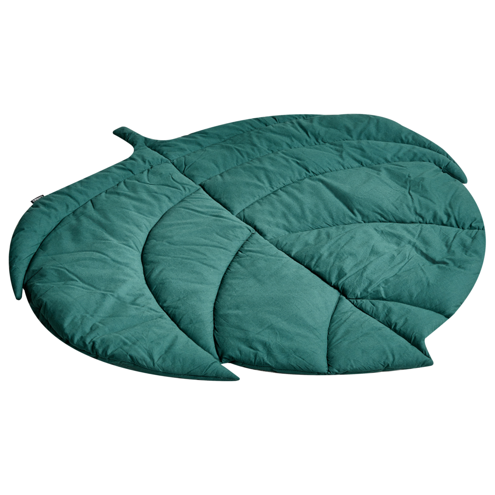 Tappeto per bambini a forma di foglia trapuntato in cotone verde 110 x 110 cm Accessorio per la cameretta