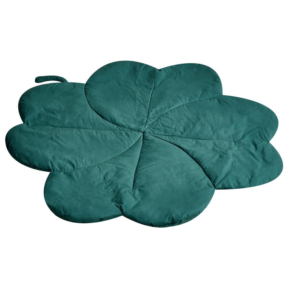 Tappeto per bambini Verde Cotone Coperta a forma di trifoglio Trapuntato 110 x 110 cm Asilo nido Bambini Accessorio per la cameretta