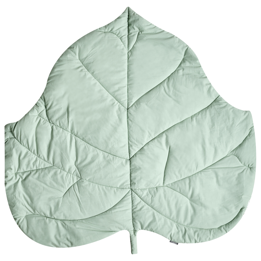 Tappeto per bambini verde chiaro in cotone a forma di foglia trapuntato 110 x 110 cm Accessori per la cameretta dei bambini