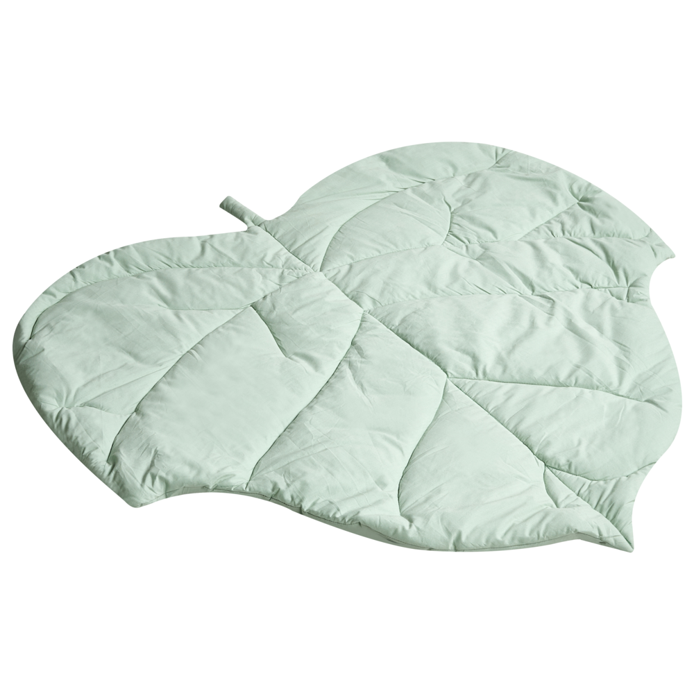 Tappeto per bambini verde chiaro in cotone a forma di foglia trapuntato 110 x 110 cm Accessori per la cameretta dei bambini