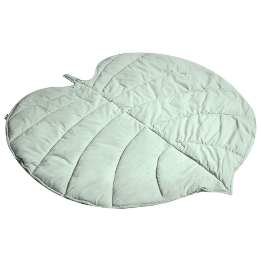 Tappeto per bambini in cotone verde chiaro a forma di foglia trapuntato 110 x 110 cm accessorio per la cameretta dei bambini