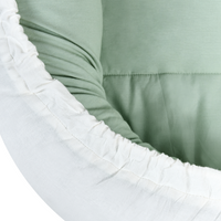 Lettino in cotone per neonati 55 x 90 cm reversibile verde chiaro e bianco stile moderno