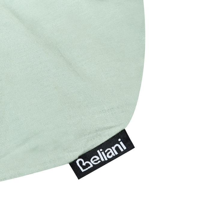 Lettino in cotone per neonati 55 x 90 cm reversibile verde chiaro e bianco stile moderno