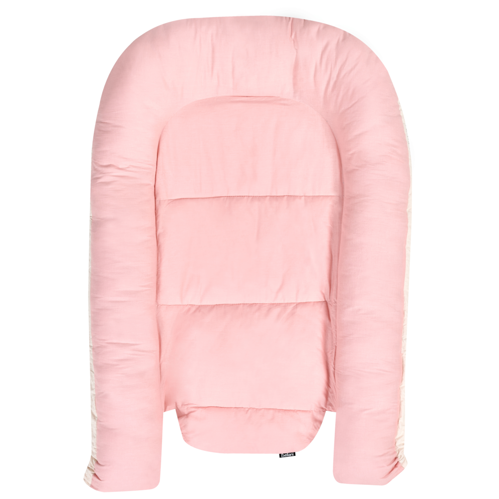 Lettino in cotone per neonati 55 x 90 cm reversibile verde rosa e beige stile moderno