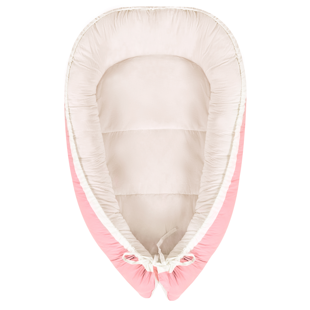 Lettino in cotone per neonati 55 x 90 cm reversibile verde rosa e beige stile moderno