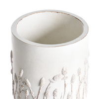 Vaso per piante bianco sporco MgO in stile vintage e anticato per interni e per esterni