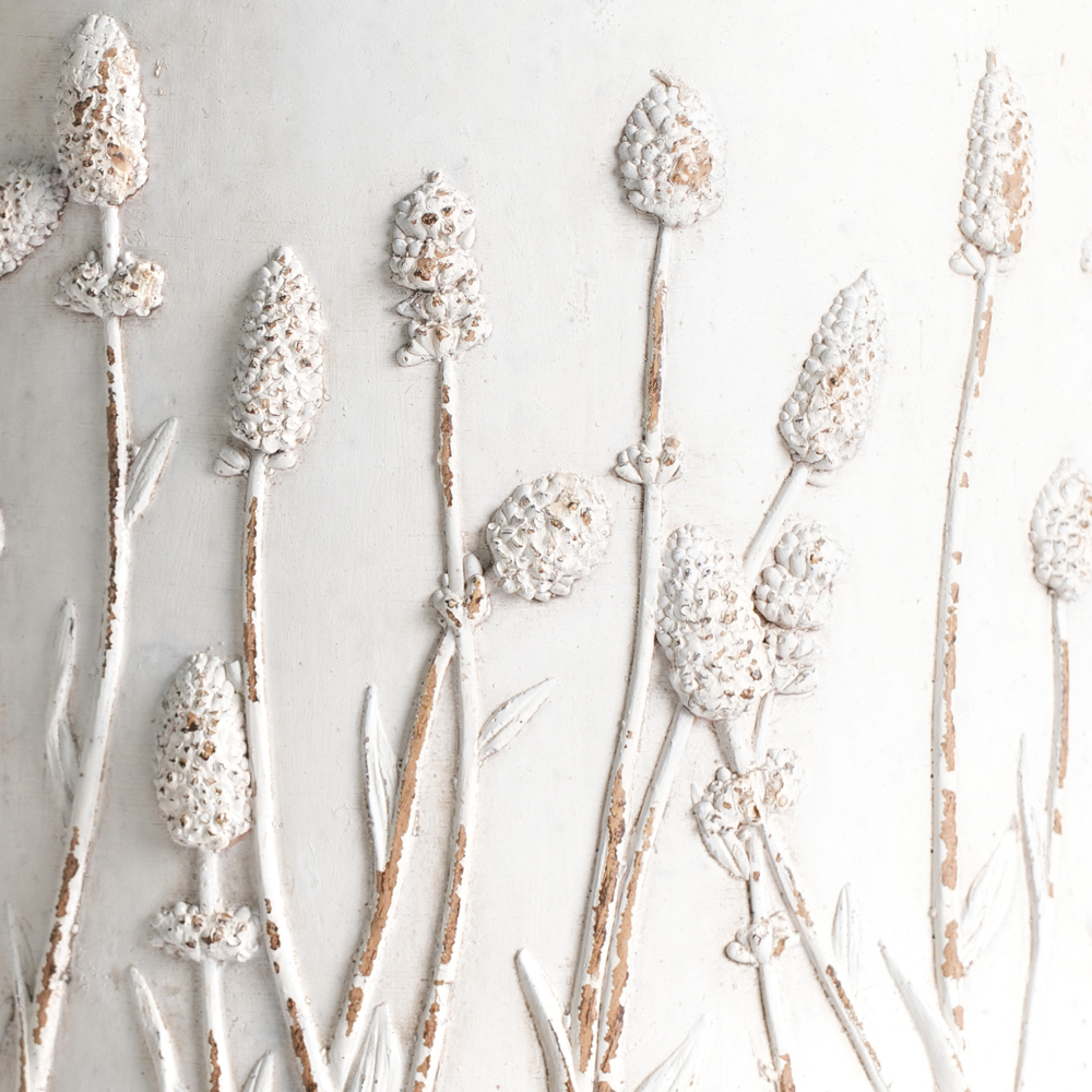 Vaso per piante bianco sporco MgO in stile vintage e anticato per interni e per esterni