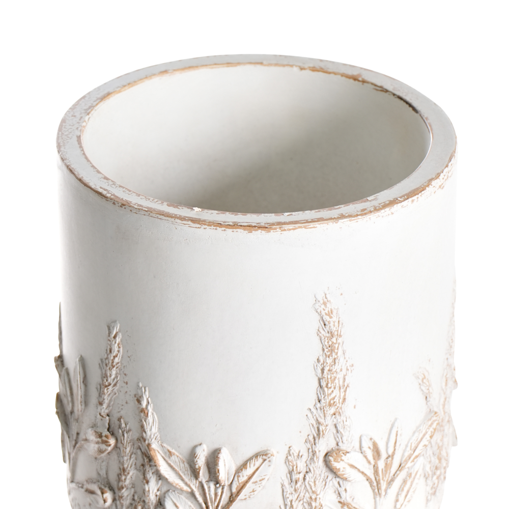 Vaso per piante bianco sporco MgO in stile antico per interni e per esterni