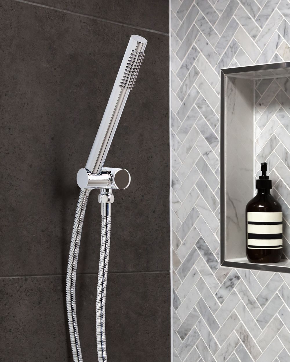 Soffione doccia in metallo argentato 1 modalità di spruzzo Moderno