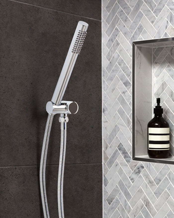 Soffione doccia in metallo argentato 1 modalità di spruzzo Moderno