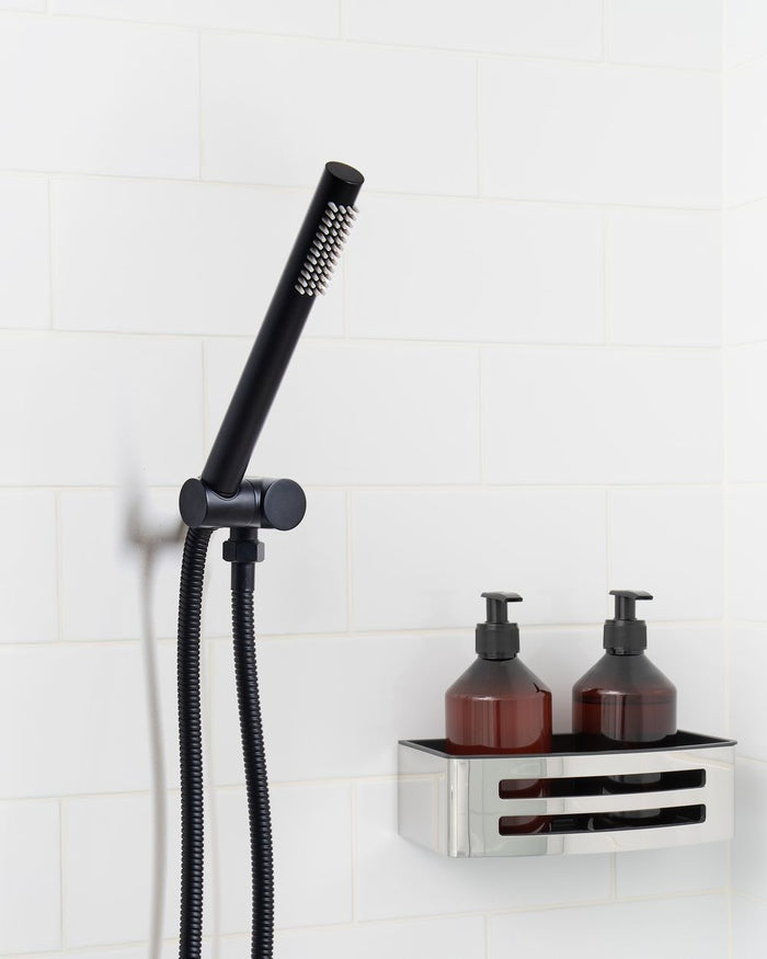 Soffione doccia in metallo nero 1 modalità di spruzzo Moderno