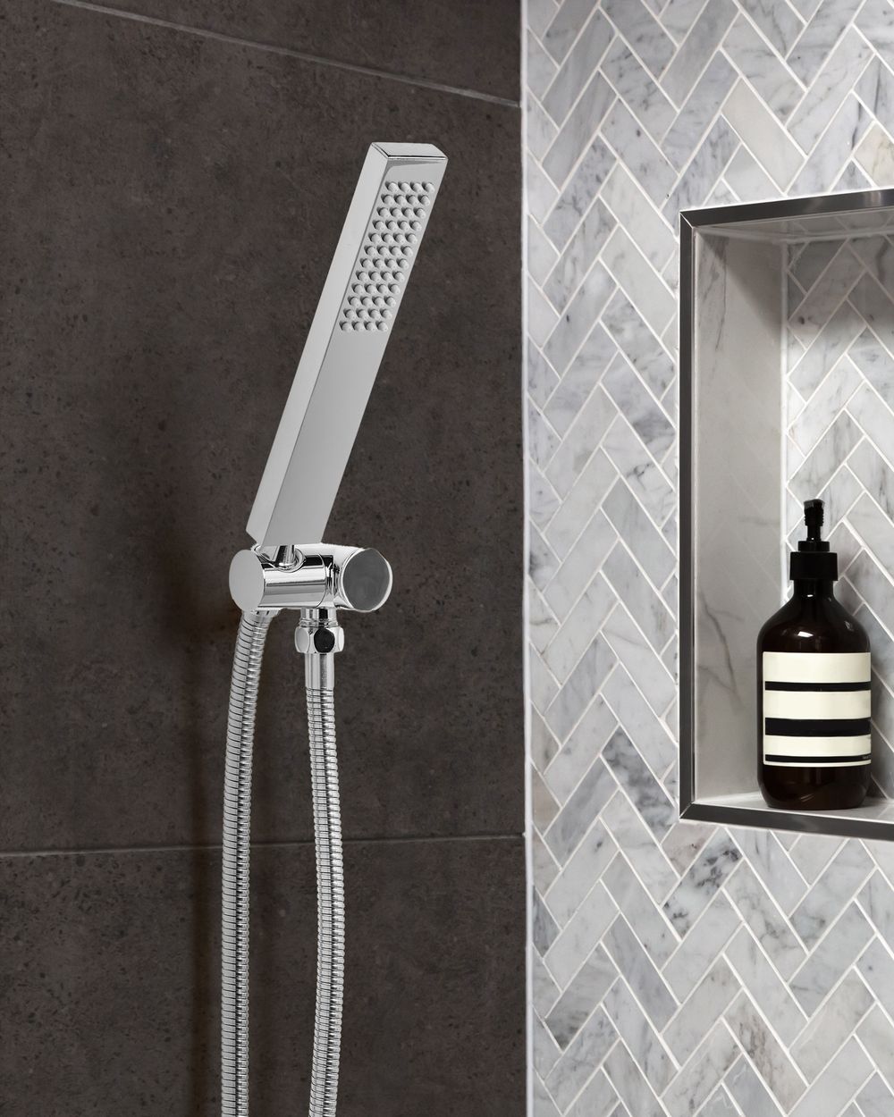 Soffione doccia in metallo argentato 1 modalità di spruzzo Moderno