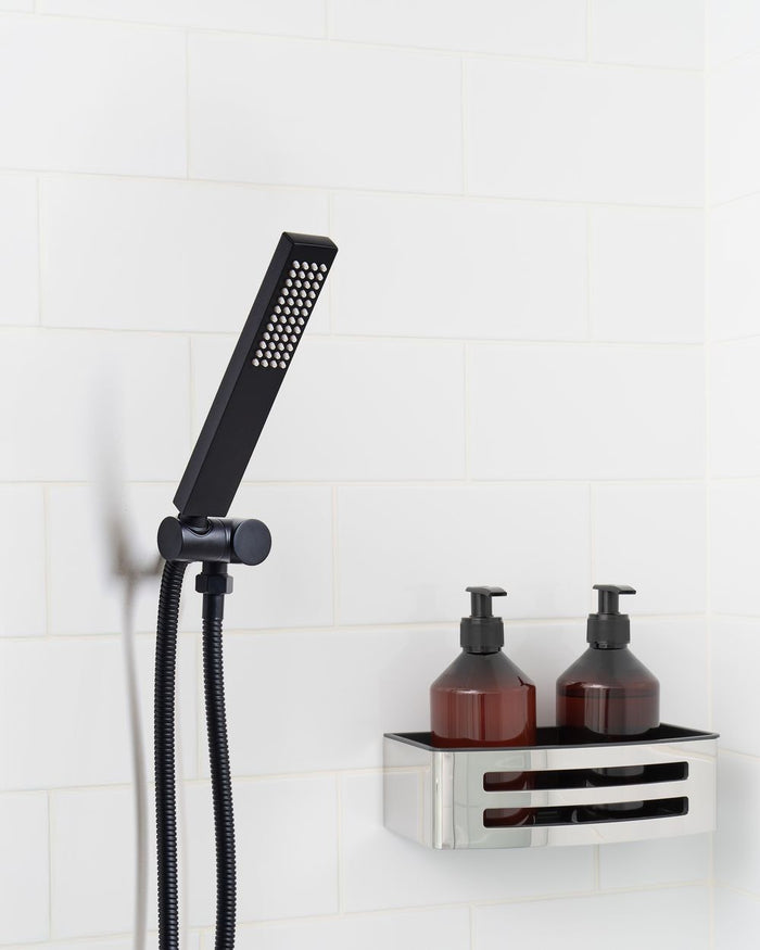 Soffione doccia in metallo nero 1 modalità di spruzzo Moderno