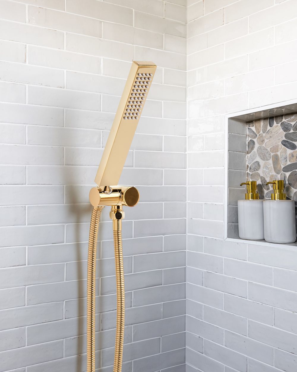 Soffione doccia in metallo oro 1 modalità di spruzzo Moderno
