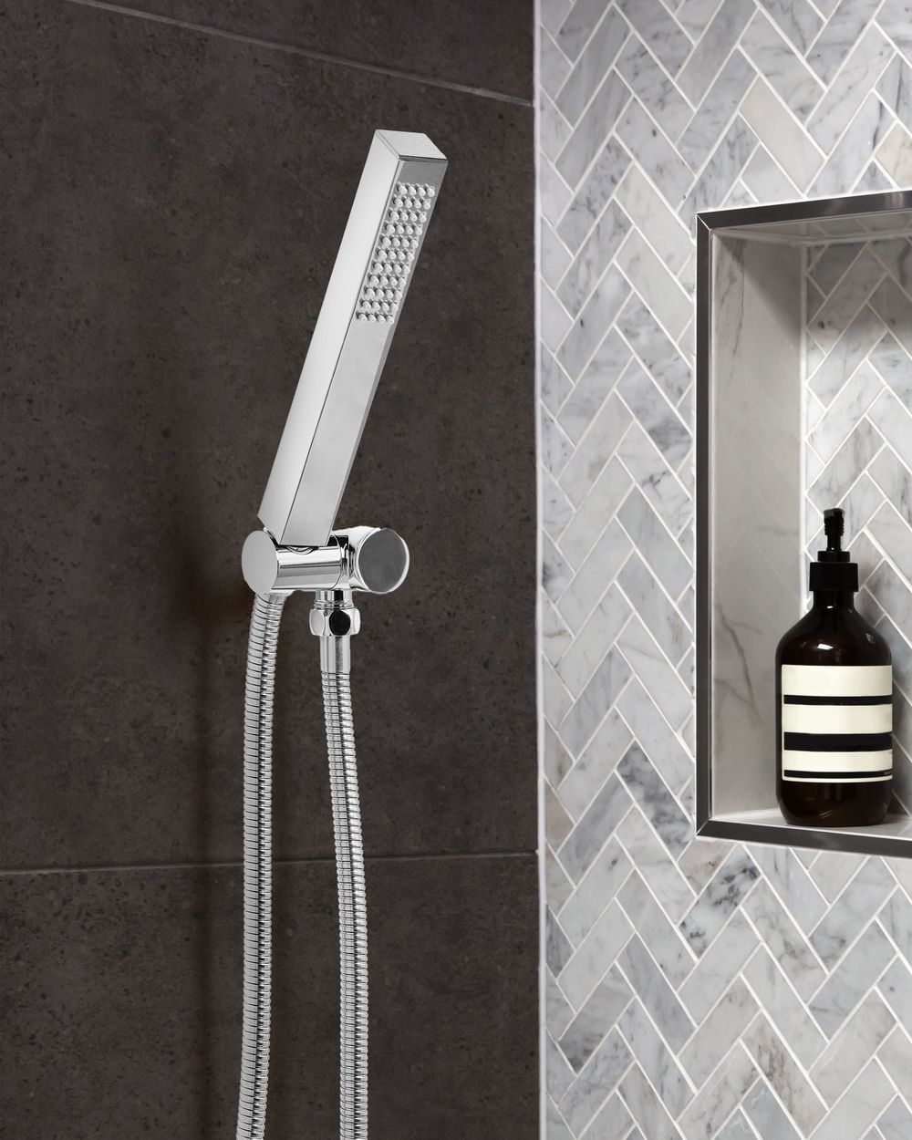 Soffione doccia in metallo argentato 1 modalità di spruzzo Moderno