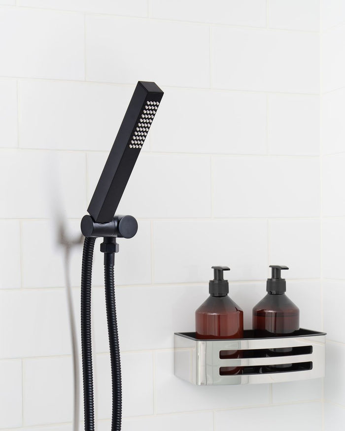 Soffione doccia in metallo nero 1 modalità di spruzzo Moderno