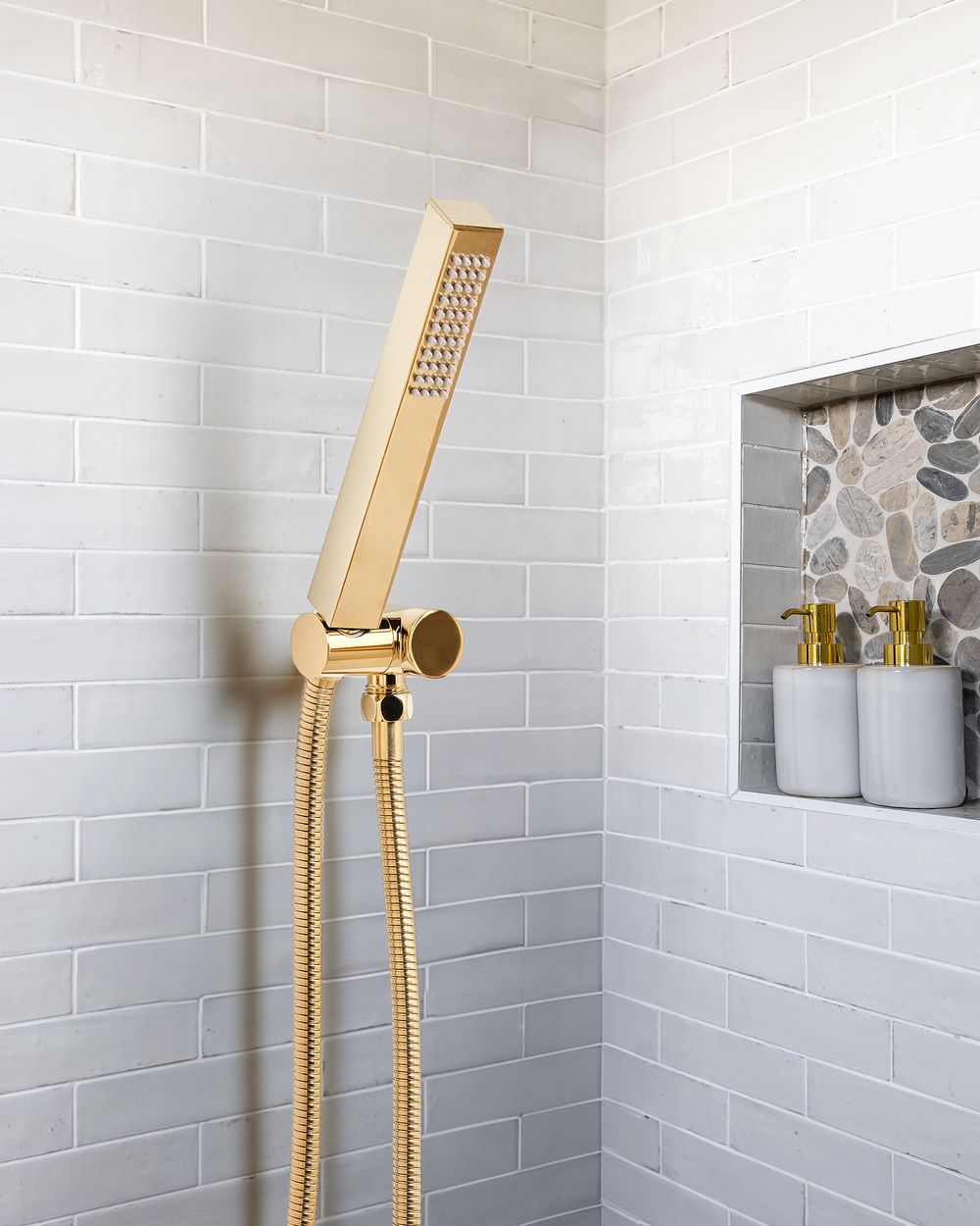 Soffione doccia in metallo oro 1 modalità di spruzzo Moderno