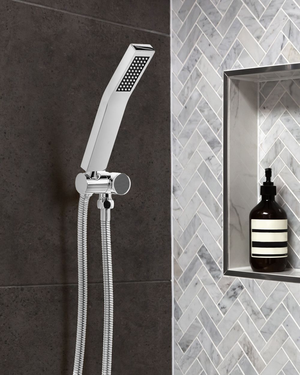 Soffione doccia in metallo argentato 1 modalità di spruzzo Moderno