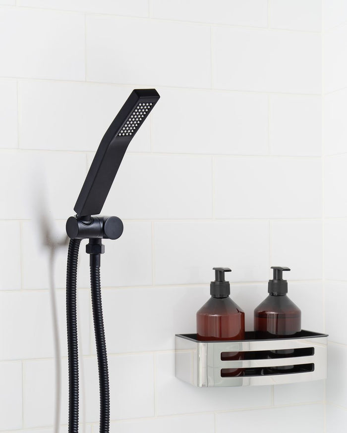 Soffione doccia in metallo nero 1 modalità di spruzzo Moderno