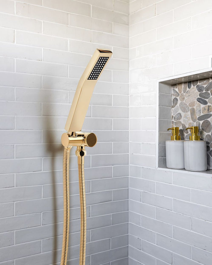Soffione doccia in metallo oro 1 modalità di spruzzo Moderno