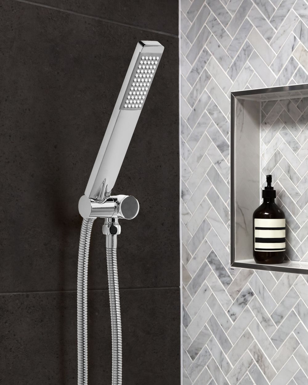 Soffione doccia in metallo argentato 1 modalità di spruzzo Moderno